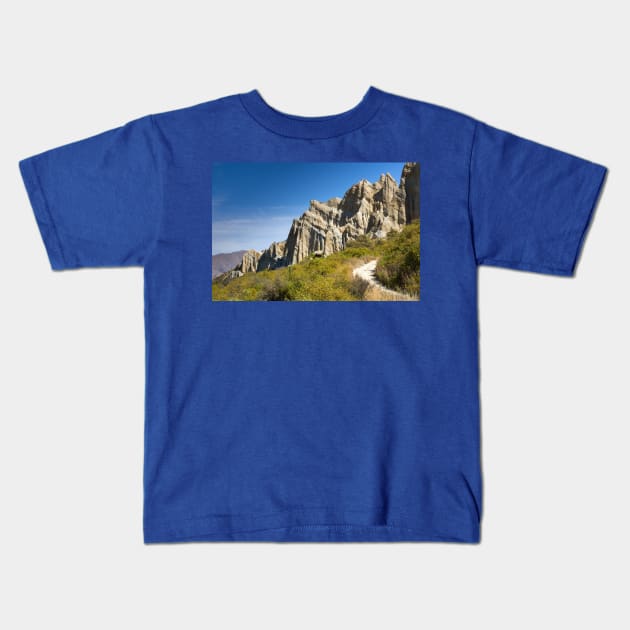 clay cliffs Kids T-Shirt by sma1050